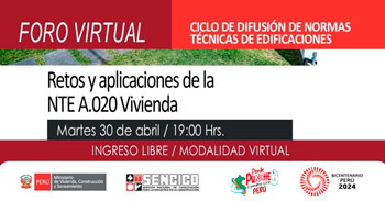 Foro online gratis "Retos y Aplicaciones de la Norma Técnica de Edificaciones A.020 Vivienda" del SENCICO