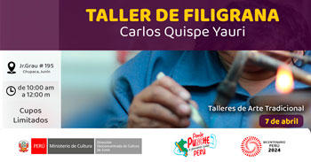 Taller presencial de "Filigrana" del Ministerio de Cultura Dirección de Junín