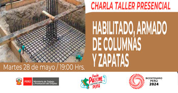 Charla presencial sobre "Habilitado, armado de columnas y zapatas" del SENCICO