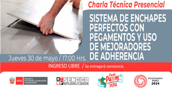 Charla presencial sobre "Sistema de enchapes perfectos con pegamentos y uso de mejoradores de adherencia"