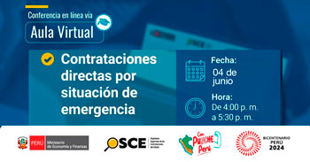 Conferencia online gratis "Contrataciones directas por situación de emergencia" del OSCE