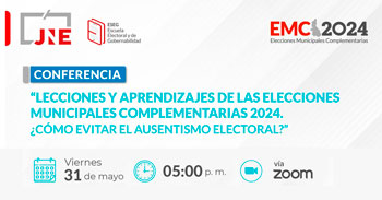 Conferencia online  Lecciones y aprendizajes de las Elecciones Municipales Complementarias 2024