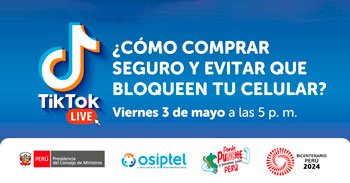 Evento online gratis "¿Cómo comprar seguro y evitar que bloqueen tu celular?" de OSIPTEL