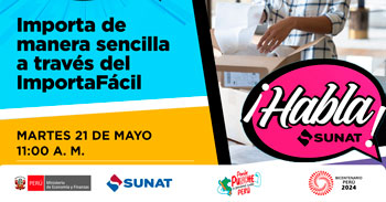 Evento online gratis "Importa de manera sencilla a través del Importa Fácil" de la SUNAT