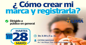 Taller presencial "¿ Cómo crear mi marca y registrarla?" de la Municipalidad de Lima