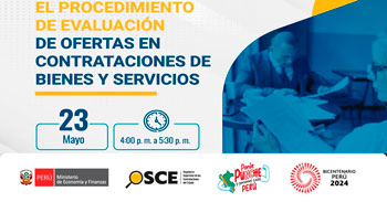 Webinar online "El procedimiento de evaluación de ofertas en contrataciones de bienes y servicios"