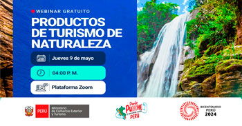 Webinar online "Productos de turismo de naturaleza"  del MINCETUR