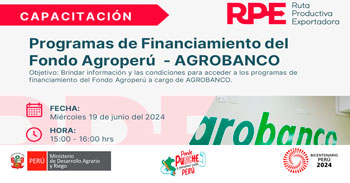 Capacitación online "Programas de Financiamiento del Fondo Agroperú - AGROBANCO"