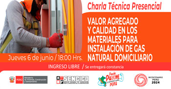 Charla presencial sobre Valor agregado y calidad en los materiales para instalaciones de gas natural domiciliario