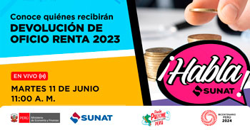 Evento online gratis "Conoce quiénes recibirán devolución de oficio renta 2023" de la SUNAT