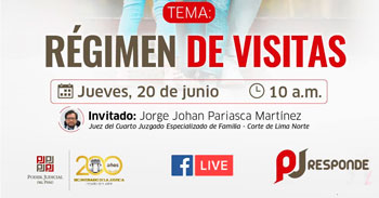 Evento online gratis "Régimen de visitas" del Poder Judicial del Perú