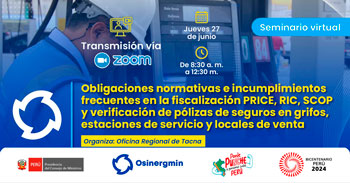 Seminario online Obligaciones normativas e incumplimientos frecuentes en la fiscalización PRICE, RIC, SCOP