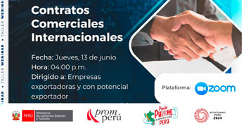 Webinar online "Contratos comerciales internacionales"  del MINCETUR