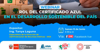 Webinar online "Rol del Certificado Azul en el desarrollo sostenible del país"