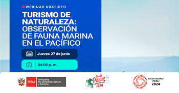 Webinar online "Turismo de Naturaleza: Observación de Fauna Marina en el Pacifico"  del MINCETUR