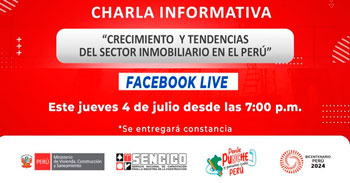 Charla online "Crecimiento y tendencias del sector Inmobiliario en el Perú" de SENCICO