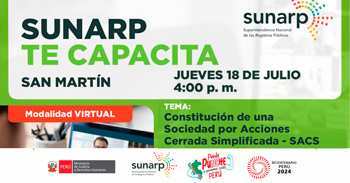 Charla online gratis  Constitución de una Sociedad por Acciones Cerrada Simplificada - SACS de la SUNARP