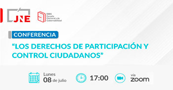 Conferencia online  "Los derechos de participación y control ciudadanos" del JNE