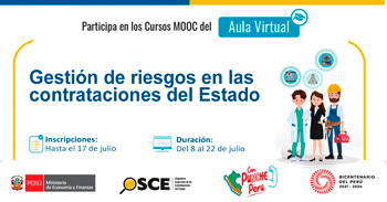 Curso online gratis con certificado "Gestión de riesgos en las contrataciones del Estado" del OSCE