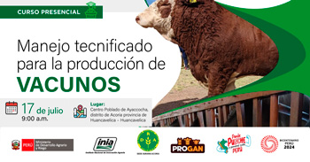 Curso presencial "Manejo tecnificado para la producción de vacunos" del INIA