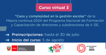 Curso online gratis "Caos y complejidad en la gestión escolar" del MINEDU 