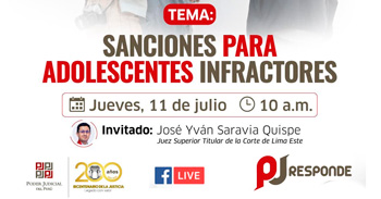 Evento online gratis "Sanciones para adolescentes infractores" del Poder Judicial del Perú