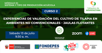 Curso online gratis  Experiencias de Validación del Cultivo de Tilapia en Ambientes no Convencionales  del FONDEPES