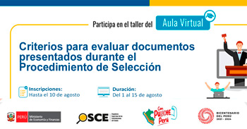 Taller online gratis "Criterios para evaluar documentos presentados durante el procedimiento de selección"