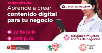 Taller  online "Guía para crear tu propio contenido" del PRODUCE