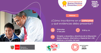 Webinar online "¿Cómo inscribirme en el concurso y qué evidencias debo presentar?" del MINEDU