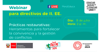 Webinar online Prácticas restaurativas: Herramientas para fortalecer la convivencia y la gestión de conflictos