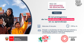 Webinar online "El rol protagónico de los estudiantes adolescentes en su aprendizaje"