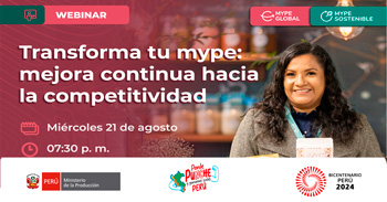 Webinar online "Transforma tu mype: mejora continua hacia la competitividad" del PRODUCE