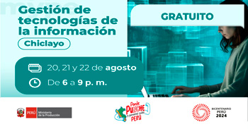 Capacitación gratis presencial "Gestión de tecnologías de la información" de Produce