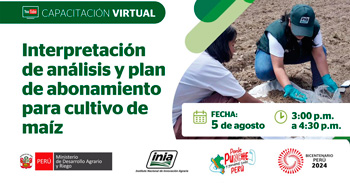 Capacitación online "Interpretación de analisis de suelo y plan de abonamiento para cultivo de maíz" del INIA