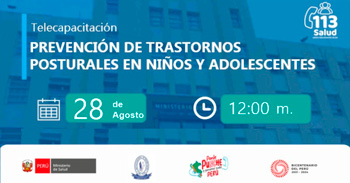 Capacitación online gratis "Prevención de transtornos posturales en niños y adolescentes " de MINSA