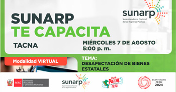 Charla online gratis "Desafectación de bienes estatales" de la SUNARP