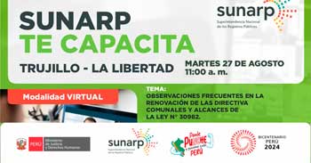 Charla online gratis Observaciones frecuentes en la renovación de las directivas comunales y alcances de la Ley N° 30982