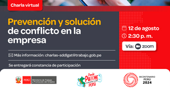 Charla online gratis "Prevención y solución de conflictos en la empresa" del MTPE