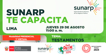 Charla online gratis "Testamentos" de la SUNARP