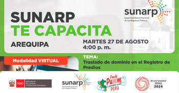 Charla online gratis "Traslado de dominio en el registro de predios" de la SUNARP