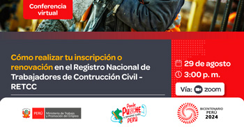 Conferencia online "Cómo realizar tu inscripción o renovación en el Registro nacional" del MTPE