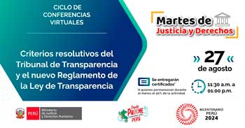 Conferencia online Criterios resolutivos del Tribunal de Transparencia y el nuevo Reglamento de la Ley de Transparencia