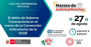 Conferencia online "El delito de soborno transnacional en el marco de la convención anticohecho de la OCDE" 