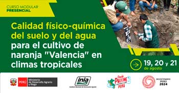 Curso presencial  Calidad físico-química del suelo y del agua para el cultivo de naranja  del INIA