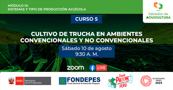 Curso online gratis  "Cultivo de Trucha en Ambientes Convencionales y No Convencionales"  del FONDEPES