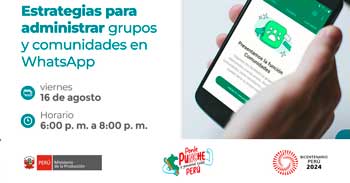 Curso online gratis "Estrategias para administrar grupos y comunidades en WhatsApp"  de PRODUCE