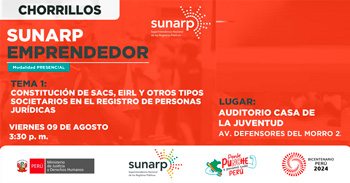 Evento presencial gratis Constitución de SACS, EIRL y otros tipos societarios en el registro de personas jurídicas