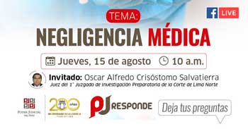 Evento online gratis "Negligencia médica" del Poder Judicial del Perú