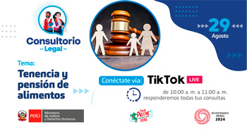 Evento online gratis "Tenencia y pensión de alimentos"del MINJUSDH